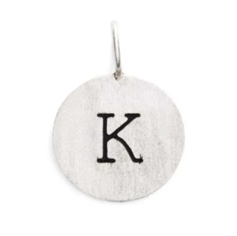 Argento Vivo X6302 Plata de Ley 925 Inicial Letra Disco Dije 'K' Foto 3 de 4