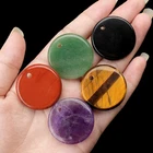 10pcs Mixed Natural Stone 30mm Round Beads Pendants DIY Jewelry Making Healing