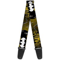 Guitar Strap - Batman W/Bat Signals & Flying Bats Yellow/Bla (Us Import) Acc Neu