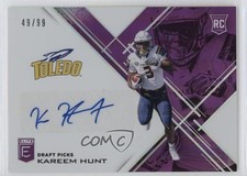 2017 Panini Elite Draft Picks Aspirations Purple 49/99 Kareem Hunt #184 Auto fs9