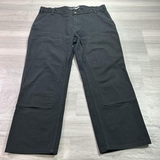 Carhartt Pants Mens 40x30 Black Canvas Relaxed Fit Carpenter Double Knee 103334