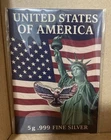 5 Grams .999 SILVER EAGLE USA COLORIZED AMERICAN FLAG ***Silver up^^^^