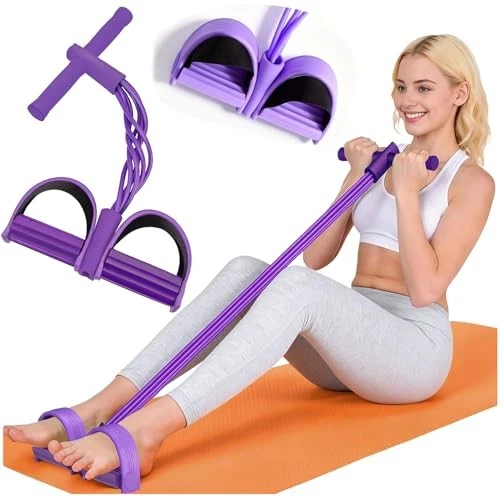 Resistance Bands with Handles, 6-Tube Elastic Fitness Bands Exercise purple