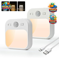 Nachtlicht LED USB-C Aufladbar Dimmbar 3 Modi Warmweiß 2 StüCk FüR Kinderzimmer
