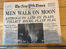 New York Times Man Walks on Moon  July 21, 1969 Sec 1 + Spec. Supplement