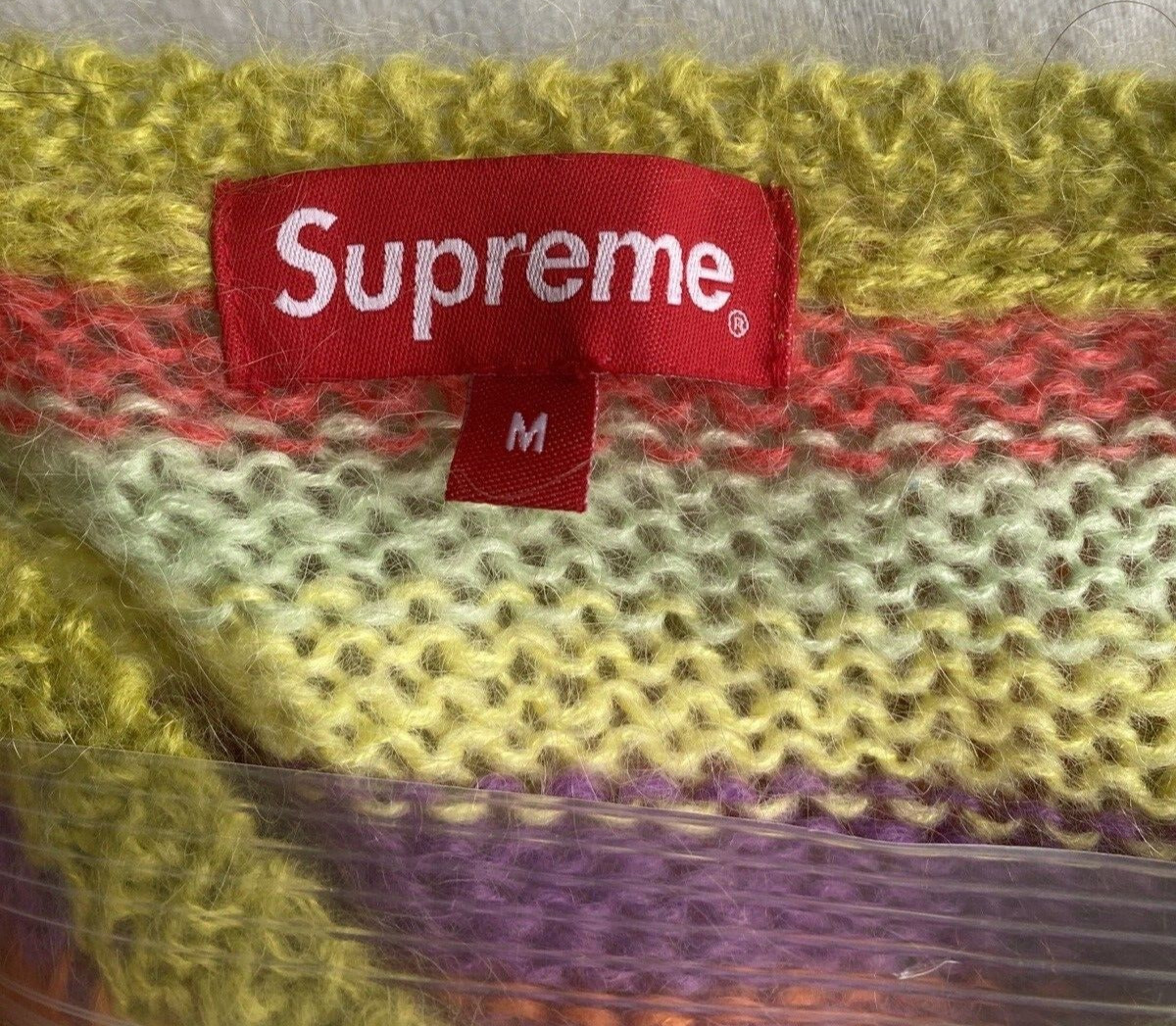 Supreme Stripe Mohair Sweater Acid Green 3