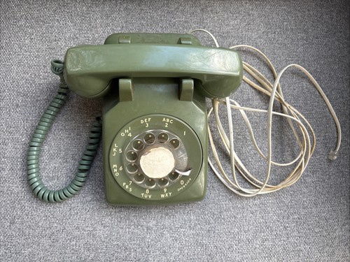 Vintage Bell Western Electric Olive Green Rotary Desk Phone