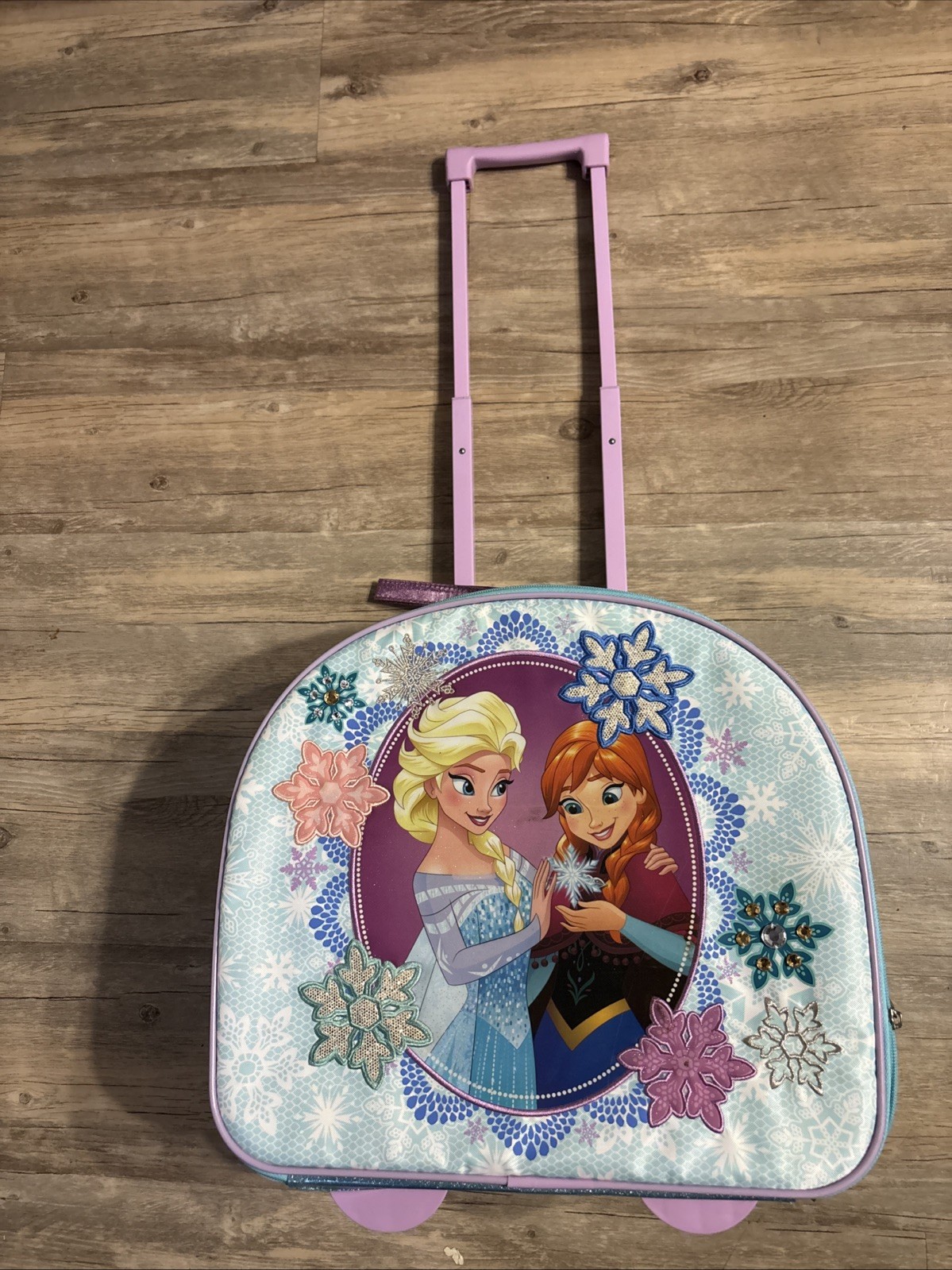 Disney Frozen Anna and Elsa Rolling Luggage, Adjustable Hand