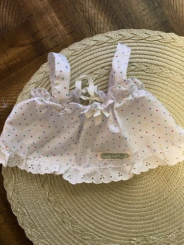 Cabbage Patch Kids Koosas Dress White Multicolor Polka Dots Vintage E22