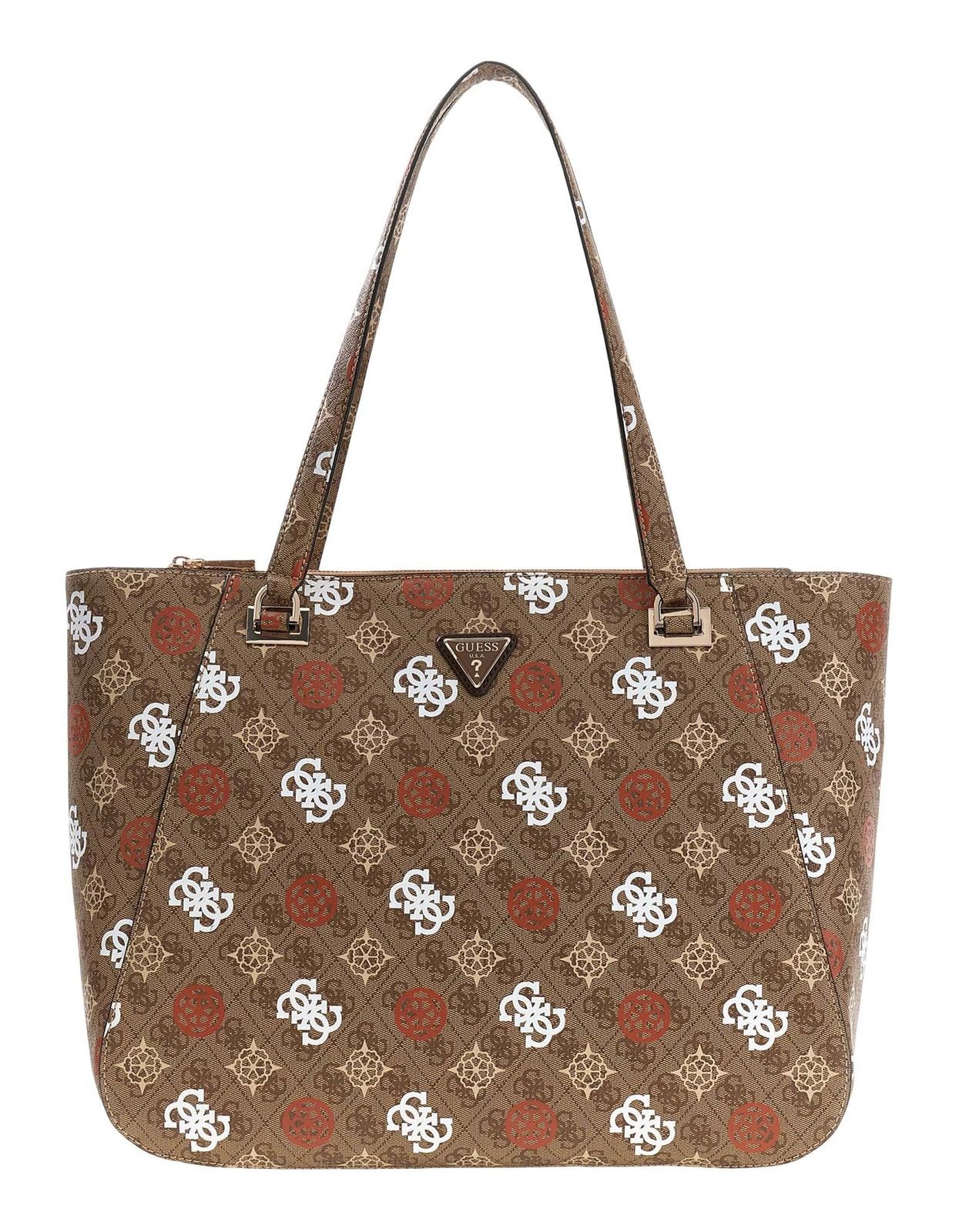 GUESS shoulder bag Eliette Logo Travel Tote Latte Logo / Ginger