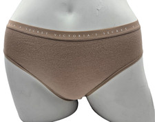Victorias Secret Panties Underwear Medium High Leg Brief Beige Cotton Women