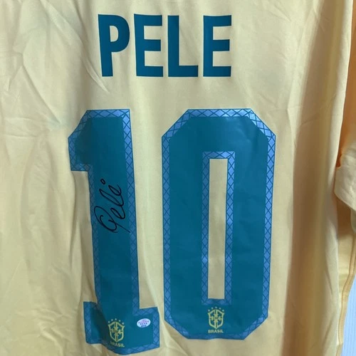 Pele Brazil Authentic Signed Soccer Custom Jersey Autographed With COA