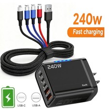 240W Supe Fast Charging USB Type C Wall Charger For Samsung iPhone Android Phone