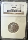 1951-P 25C Silver Washington Quarter - NGC MS65