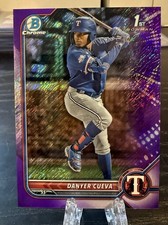 2022 BOWMAN CHROME PURPLE SHIMMER BCP-173 DANYER CUEVA RC /250 RANGERS