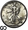 1947-D Walking Liberty Half Dollar, Satin Luster Choice BU+ Denver Walking Liberty Half Dollar