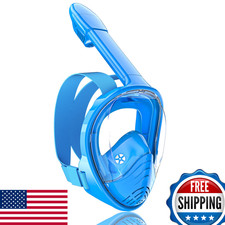 QingSong Kids Full Face Snorkel Mask w/ Camera Mount, 180  View, Anti-Fog