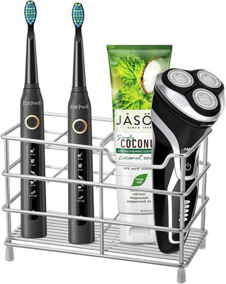 Urbanstrive 304 Stainless Steel Bathroom Toothbrush Holder Large, Silver 