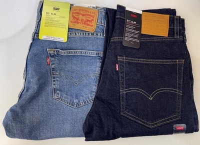 Herren LEVIS 511 Slim Fit Stretch Denim Jeans Dunkelblau Stone Wash Bundweite