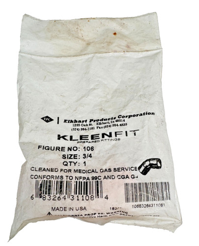 (6 PK) EPC KLEENFIT 106 45-Degree Elbow 3/4" C x C CTS Copper Sweat Fitting