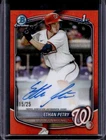 2025 Bowman Draft Ethan Petry Chrome Auto Orange Wave Refractor 1st #/25