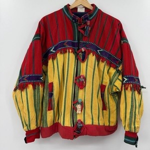 Women's Chico's design worry doll Guatemala statement boho hippie jacket
