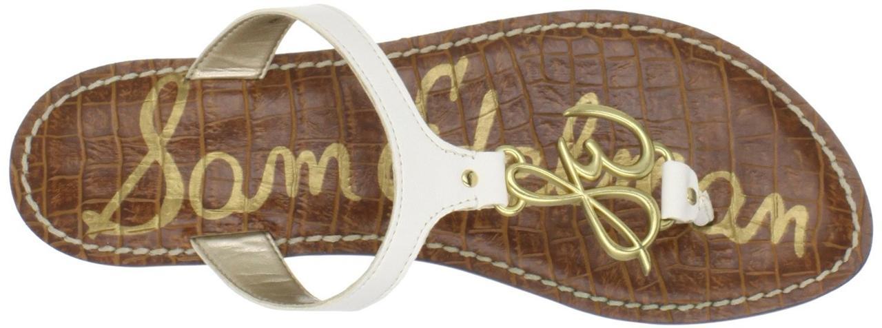 Sam Edelman Gabby Sandal Off White Thong gold logo leather NEW Summer sexy shoes