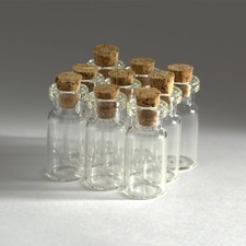 Wholesale 12pcs 2ml Small Glass Bottle Empty Clear Vials with Cork Wedding Decro