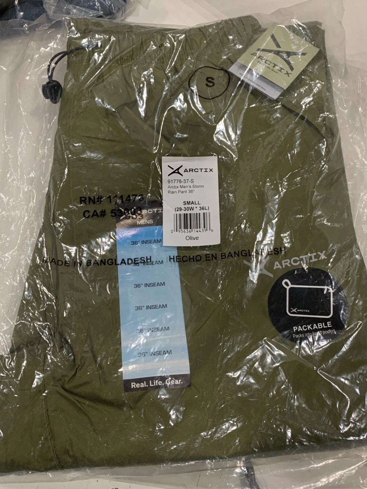 Arctix Men's Storm Rain Pant, Olive, Small (29-30W x 36L)