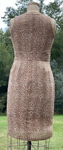 Burberry London Silk Chiffon Sheath Dress Leopard Print Tan Ivory NWT Size 10 - Picture 16 of 23