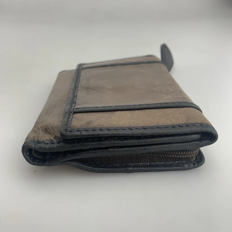 Francesco Biasia 钱包三折棕色古董皮革 — 第 4/4 张图片