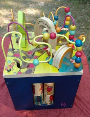 Battat You Toys Zany Zoo Large Wooden Activity Cube Preschool toy 