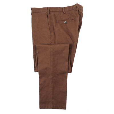 $325 RODA Slim-Fit Brown Mini Floral Jacquard Patterned Cotton Pants 36 (Eu 52)