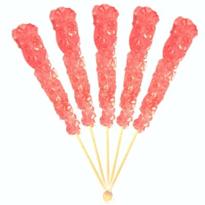 Pink  It s a Girl  Rock Candy Swizzle Sticks   Cherry Flavor   12 Count Pack