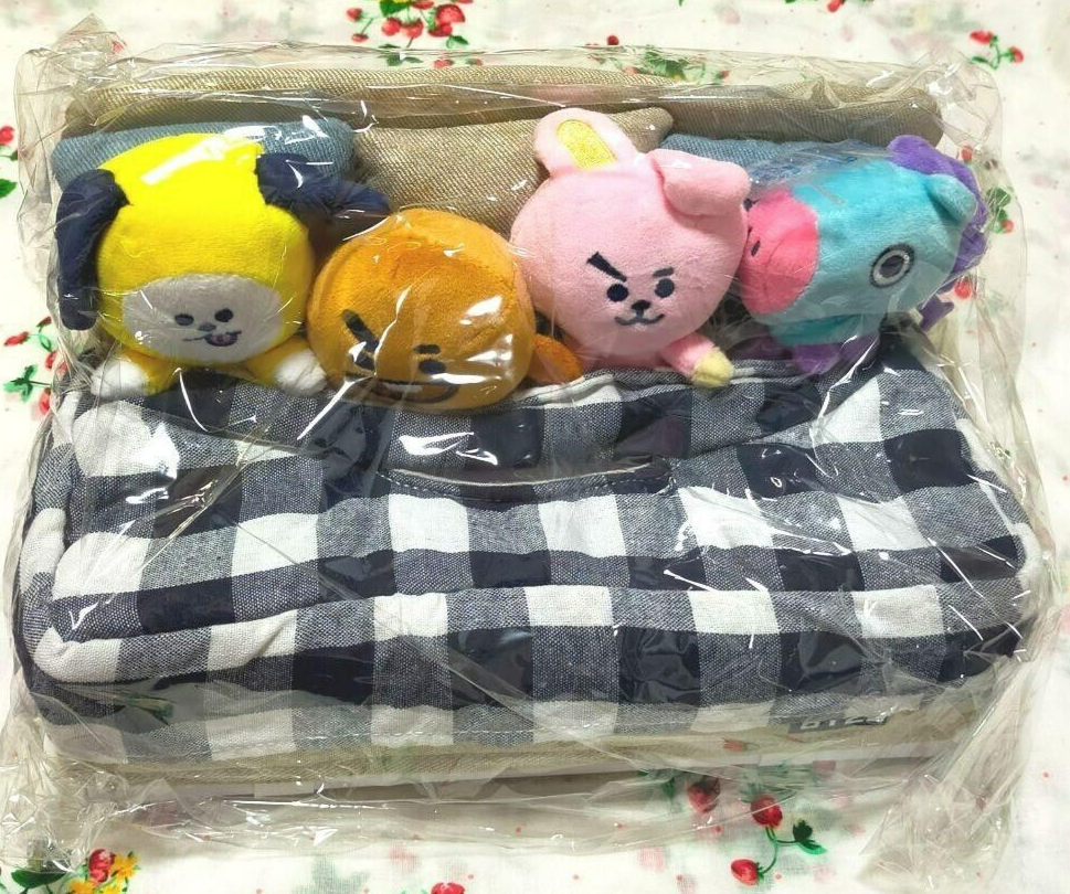 New BT21 Denim style Line friends Tissue box cover BTS SHOOKY MANG