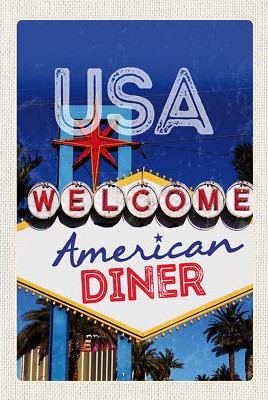 Blechschild 18x12 Amerika Los Angeles Spielhalle Party Wand Deko Bar Kneipe Samm