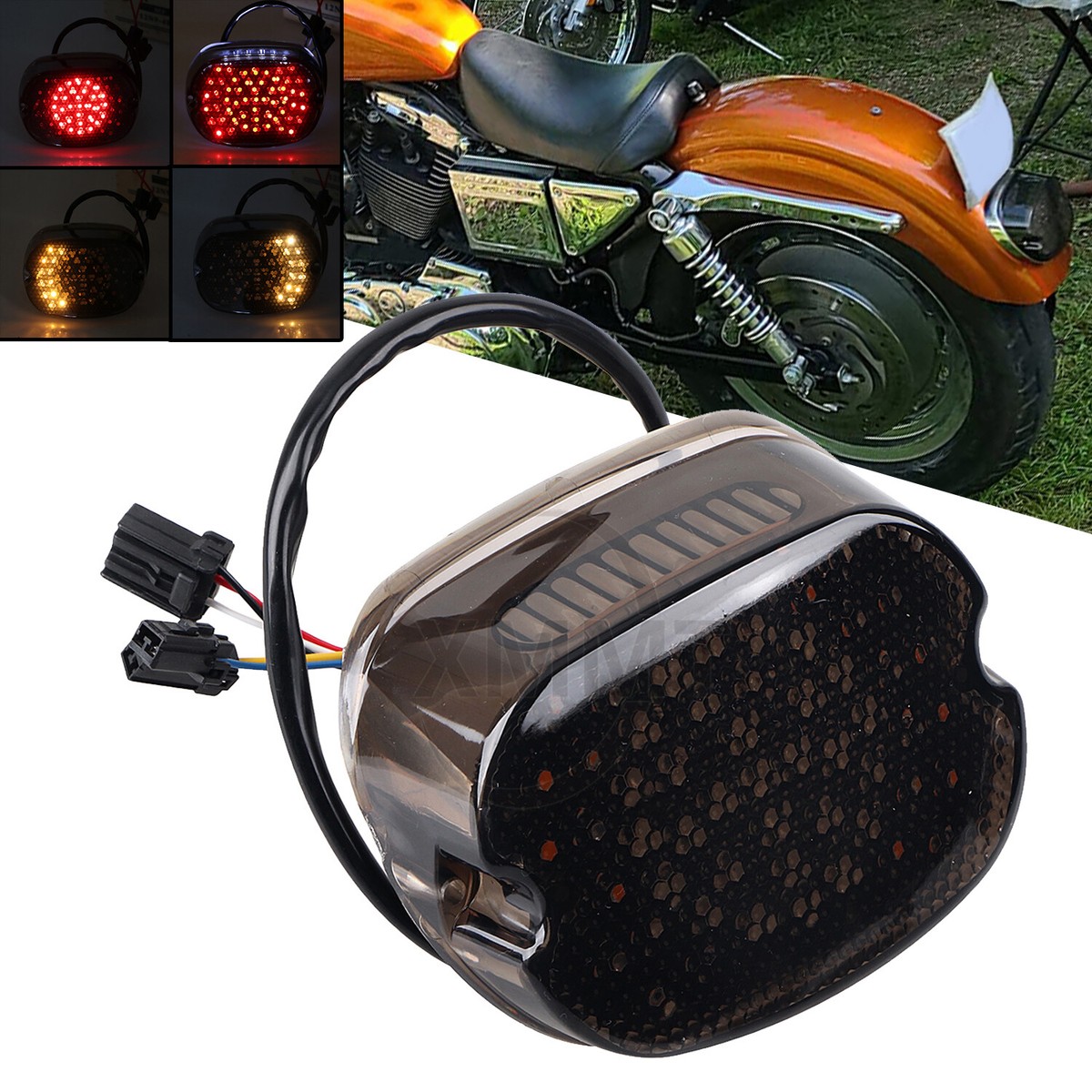 Rear Turn Signals Light Fit Harley XL883 XL1200 Sportster 1992 - Foto 9
