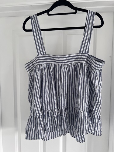 BNWT ASOS Size 16 Sleeveless Maternity Striped Blue And White Top Blouse Summer - Picture 12 of 13