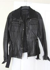 Infinity Genuine Black Leather Biker Jacket 10 12