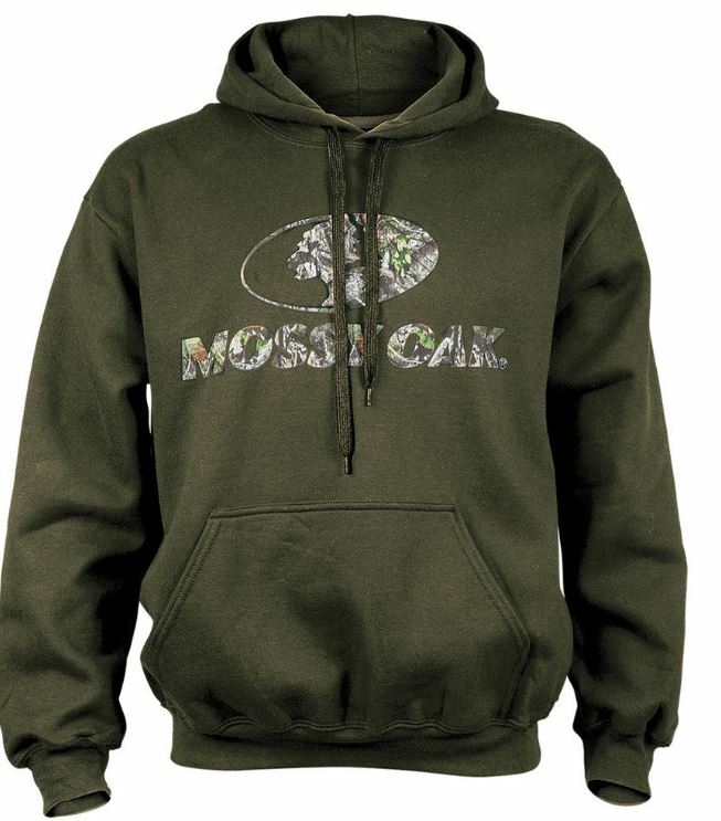 New Mens Medium Mossy Oak Military Green Hoodie Hooded Sweatshirt