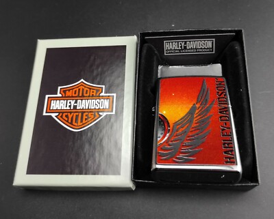 Zippo Harley Davidson ORANGE/WINGS, High Polish Chrome, 60001598