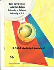 1959 Western Regional NCAA basketball Playoff program California bkncaa