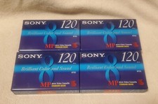 4 SONY 120 8mm MP Standard Grade Tapes New Sealed