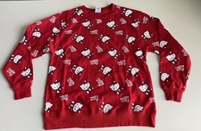 Hello Kitty All Over Red Crewneck Sweatshirt Women  s Sz M NEW No Tags Bioworld