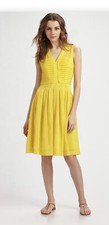 Tory Burch Yellow Silk Cotton Dress EUC - Size 0