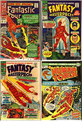 Fantastic Four Annual 4 VF+, Fantasy Masterpieces 9 & 11 NM-, Human Torch 1 NM- 