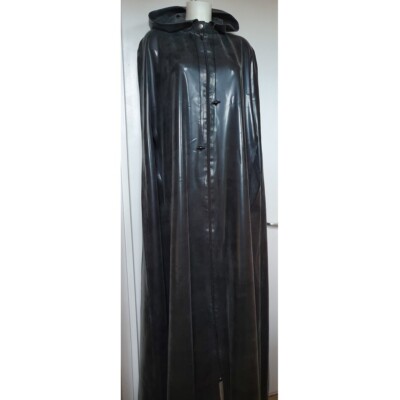 Latex rubber LONG CAPE fetish unisex XS S M L XL with hood
