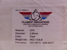 FILLAMENT INNOVATIONS CPX.NAT.F.2.85.4KG CPX 2.85MM 4KG - CLEAR