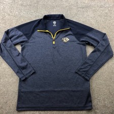 Nashville Predators Pullover Mens Medium Blue Yellow 1/4 Zip Jacket NHL