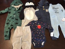 Infant Baby Boy Carter  s 9m Clothing Lot Outfits Fleece Long Sleeve Bodysuit